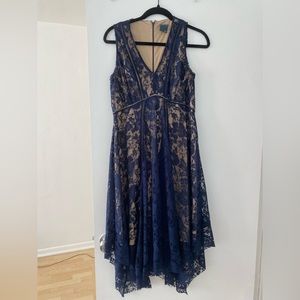 Dark blue lace cocktail dress
